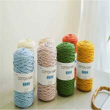 1PCS 200g 7.1oz Soild Color Hollow Knitted Crochet Yarns Nylon Cord Polyester Thread Round Rope Yarns For DIY Handbag Purse Basket Crochet Bag Fabric Yarn - 彩色 - 查看 5