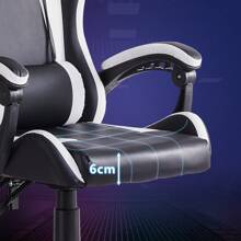 CLIPOP Gaming Chair, Ergonomic Computer Swivel Chair With Headrest And Lumbar Support, Tilt And Lock Function, Height Adjustable, Swivel Chair, High Back, Racing Chair - Black - View 7