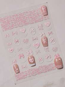 Beautizon Nailartlab 1片山茶花蝴蝶结美甲贴纸，半圆形仿珍珠装饰，DIY Y2K风格秋季美甲装饰3D美甲贴纸 - 彩色 - 查看 10