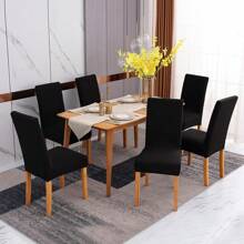 1 szt./4 szt./6 szt. 6 szt. pokrowców na krzesła do jadalni, bardzo elastyczny zdejmowany zmywalny pokrowiec na krzesło na przyjęcie domowe, hotel, wesele, jednolity kolor szczotkowany i bardzo elastyczny pokrowiec na krzesło, zestaw 6 pokrowców na krzesła do jadalni, elastyczny jednolity kolor pokrowców na krzesła Parsons Spandex zdejmowany zmywalny pokrowiec na krzesło kuchenne