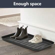 Jiubiaz Vassoio di alimentazione per animali domestici in plastica Vassoio per tappetino per protezione del pavimento Vassoio antigoccia per scarpe per interni ed esterni Vassoio per bagagliaio per fango 2 pezzi