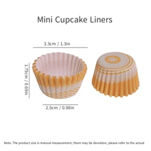 Moldes para mini cupcakes, tazas para hornear, forros para mini pasteles, moldes para hornear, envoltorios desechables para cupcakes - Naranja - Ver 4