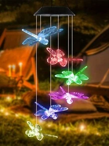 1 件太阳能风铃灯，6LED 变色太阳能风铃灯，防水浪漫太阳能蝴蝶、蜻蜓、蜂鸟灯，家庭、庭院、阳台、户外花园装饰 - 彩色 - 查看 10