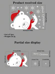 Christmas Window Clings, Snowman Window Decals, Christmas Glass Window Stickers, Winter Holiday Decoration - Multicolor - View 9