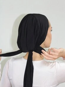 1 pieza Accesorios de abaya para mujer, turbante de unicolor con cordón elástico, gorros elásticos de hiyab, diadema transpirable y cómoda, antitranspirante y multiusos, adecuada para uso diario, deporte, yoga, fitness y moda, prenda ligera para debajo del velo