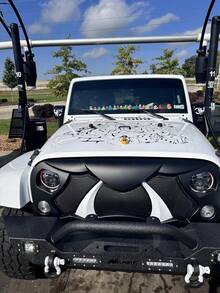 Halloween Front Grille Compatible With Rubicon Sahara Sport JK 2007-2017 - Black - View 3