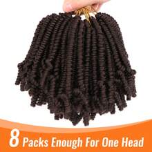 8 Packs Short Bob Spring Twist Crochet Hair 6Inch Pretwisted Passion Twist Hair Pre Looped Crochet Braids Hair For Women - 4# - View 5