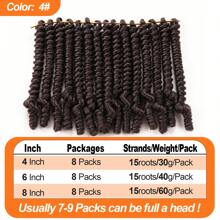 8 Packs Short Bob Spring Twist Crochet Hair 6Inch Pretwisted Passion Twist Hair Pre Looped Crochet Braids Hair For Women - 4# - View 3