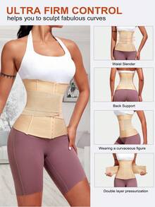 Đai định hình eo cho nữ Đai định hình thể thao Đai định hình eo đồng hồ cát Shapewear - Màu be - Xem 7