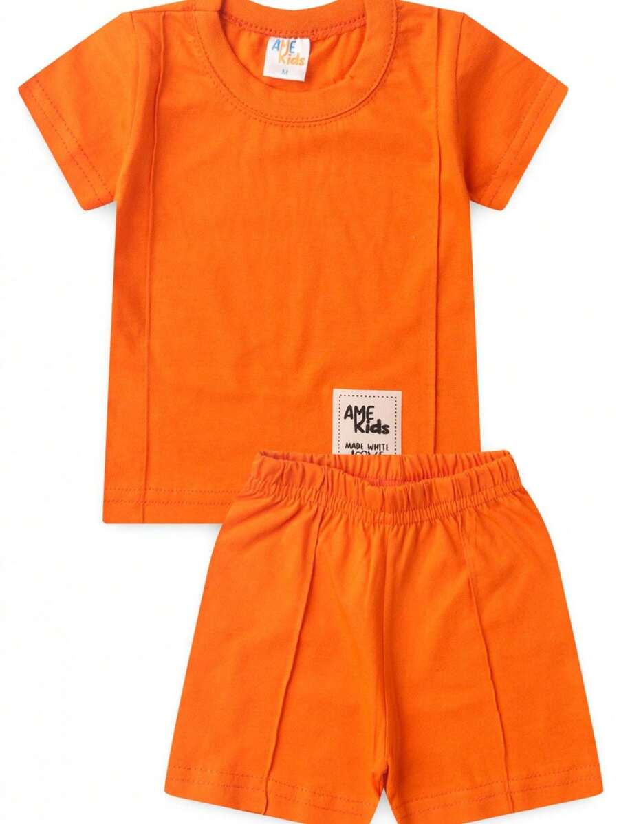 Ame Kids Boy's Half-Knit Blouse And Shorts Set - trái cam - Xem 1