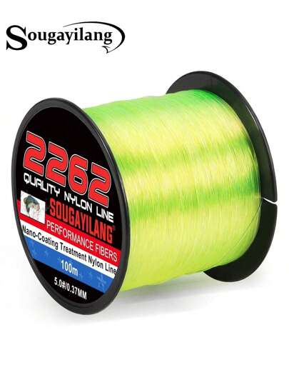 SOUGAYILANG 109 yardas Línea de pesca de nailon con tratamiento de nano-recubrimiento, resistente a la abrasión superior, línea de pesca de carpa monofilamento para accesorios de pesca al aire libre