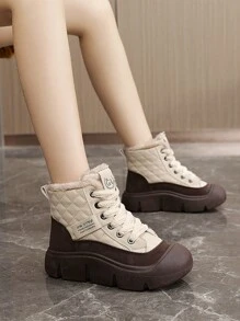 Women's New Sports Outdoor Snow Boots, Fluffy Lined, Thick, Comfortable, Anti-Slip, Versatile For Winter