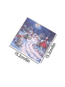 24 张/包创意圣诞图案宣传册材料纸，圣诞树和山川图案独特设计材料纸，可书写可折叠礼品包装装饰纸，送给朋友的圣诞礼物 - 彩色 - 查看 2