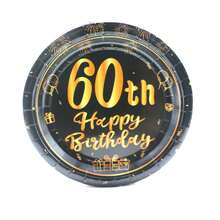 10 chiếc, Đĩa giấy tiệc sinh nhật vui vẻ màu đen và vàng 18, 40, 50, 60, 70, Quay lại năm 1984 Đồ dùng trang trí tiệc sinh nhật cho nam nữ Chúc mừng sinh nhật 18, 40, 50, 60, 70 tuổi Đĩa giấy 7'', Quà tặng đồ ăn tối kỷ niệm ngày cưới cho tiệc độc thân, - Nhiều màu - Xem 18