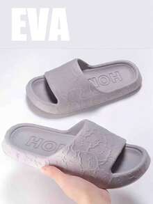 Dép EVA nhẹ mới cho nam, dép đi trong nhà/ngoài trời mùa hè chống trượt chống thấm nước, họa tiết gấu hoa màu xám, thoáng khí, dành cho cả nam và nữ - Xám - Xem 3