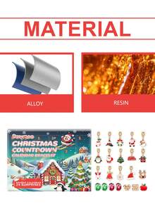 Bộ làm vòng tay Giáng sinh 24 ô Hộp mù Giáng sinh Lịch đếm ngược Vòng tay tự làm Đồ chơi - màu xanh lá - Xem 6