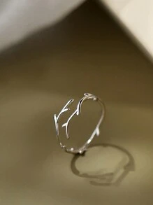 1pc Minimalist Antler & Branch Adjustable Ring