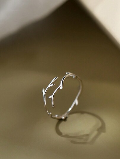 1pc Minimalist Antler & Branch Adjustable Ring