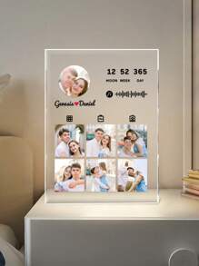 1pc Custom Plaque Personalized Music Plaque With Multi-Picture And Text, Valentine's Day Gifts For Men And Women, For Him And Her, Custom Photo Album Cover Customized Acrylic Music Song Plaque With Photo, Customized Photo Plaque With Picture And Text Anniversary Gifts Decoration Room Decor Gift, Customized Unique Gift For Her, Ideal For Valentine's Day, Mother's Day, Birthdays, Or Anniversaries, Best Gift For Mom, Dad, Wife, Husband, Girlfriend, Boyfriend Graduation