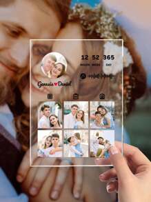 1pc Custom Plaque Personalized Music Plaque With Multi-Picture And Text, Valentine's Day Gifts For Men And Women, For Him And Her, Custom Photo Album Cover Customized Acrylic Music Song Plaque With Photo, Customized Photo Plaque With Picture And Text Anniversary Gifts Decoration Room Decor Gift, Customized Unique Gift For Her, Ideal For Valentine's Day, Mother's Day, Birthdays, Or Anniversaries, Best Gift For Mom, Dad, Wife, Husband, Girlfriend, Boyfriend Graduation