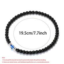1 pezzo Braccialetto con perline piccole da 4 mm in turchese,onice,ossidiana e occhio del diavolo, braccialetto da uomo fatto a mano, portafortuna, amicizia, gioielli con occhi blu