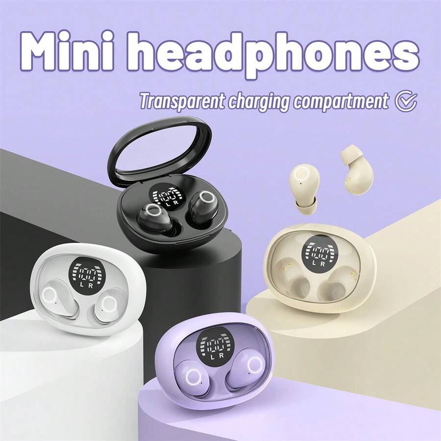 Small Wireless Headphones 5.4 Bluetooth Headset Small Earbuds Sleep