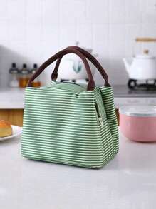 1 件装午餐盒袋学校学生用手提袋防水铝箔便携式午餐袋带保温午餐袋学校午餐盒午餐容器，办公室便携式食品袋，便当盒防水野餐袋，旅行野餐露营袋，学校用品，大学用品，旅行必需品保温女士女士返校用品学校用品袋学校配件 - 黑與白 - 查看 5