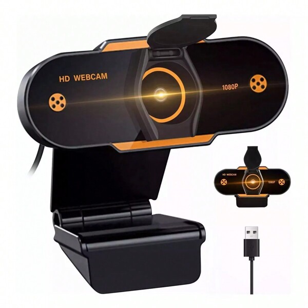 Cámara Web Usb Full Hd 1080p Con Micrófono 30fps Para Pc, Video Cámara Web1080P Trípode Full HD USB,Webcam de Conferencia USB Ajustable con Micrófono Incoprado Computadora Portátil Cámara para OBS x-box XSplit FB Compatible con Mc-book IOS Windows 10/8/7