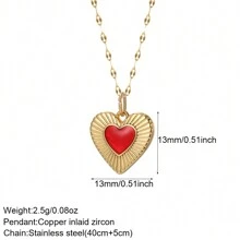 1pc Evil Eye, Bowknot Charm Pendant Necklace, Orange Lucky Golden Heart Pendant Necklace, Cross Pendant Necklace, Mother's Day Gift, Women Stainless Steel Jewelry