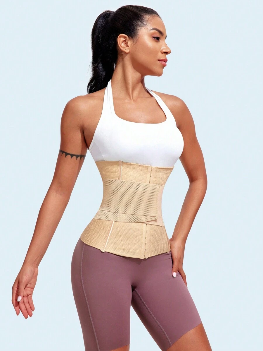 Đai định hình eo cho nữ Đai định hình thể thao Đai định hình eo đồng hồ cát Shapewear - Màu be - Xem 1