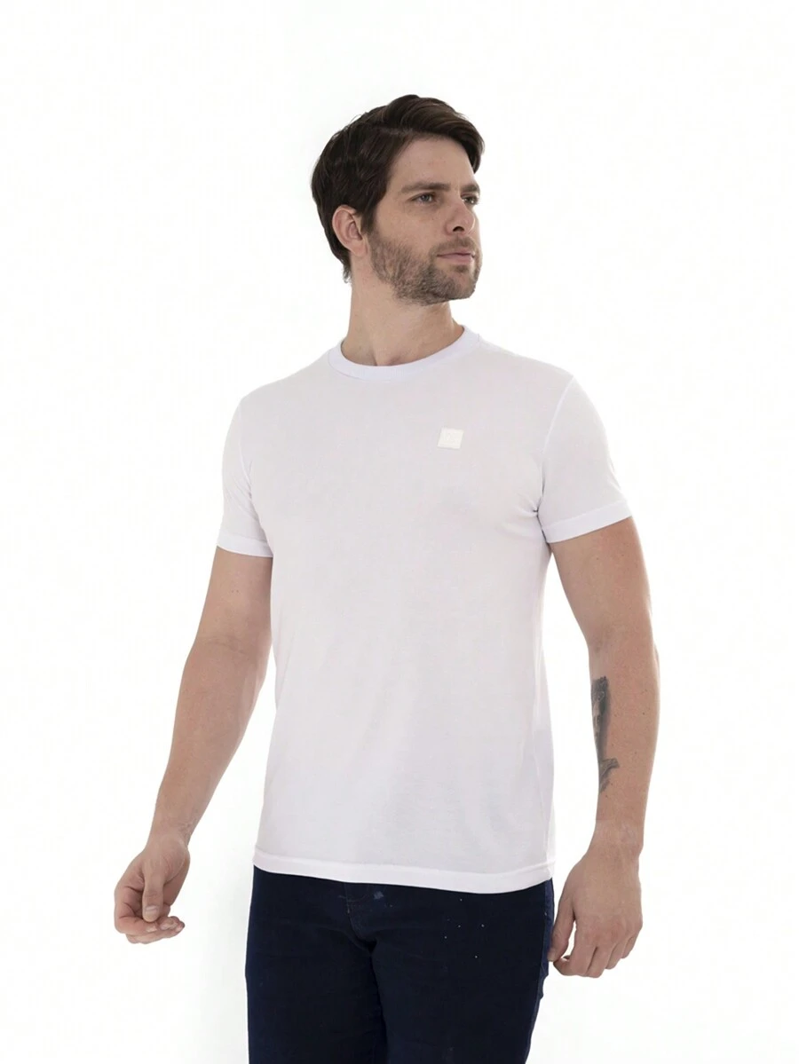 Short Sleeve Shirt Pure Cotton Breathable Business Solid Color Sports Shirt S-XL - 白色 - 查看 1