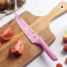 Conjunto de cuchillos de 6 piezas, caja de regalo de navidad, conjunto de cuchillos de cocina, conjunto de cuchillos afilados. - Rosa - Ver 3