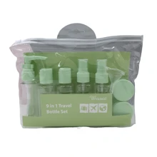 9 Piece Travel Bottle Kit Personal Hygiene Cosmetic - 綠色 - 查看 2