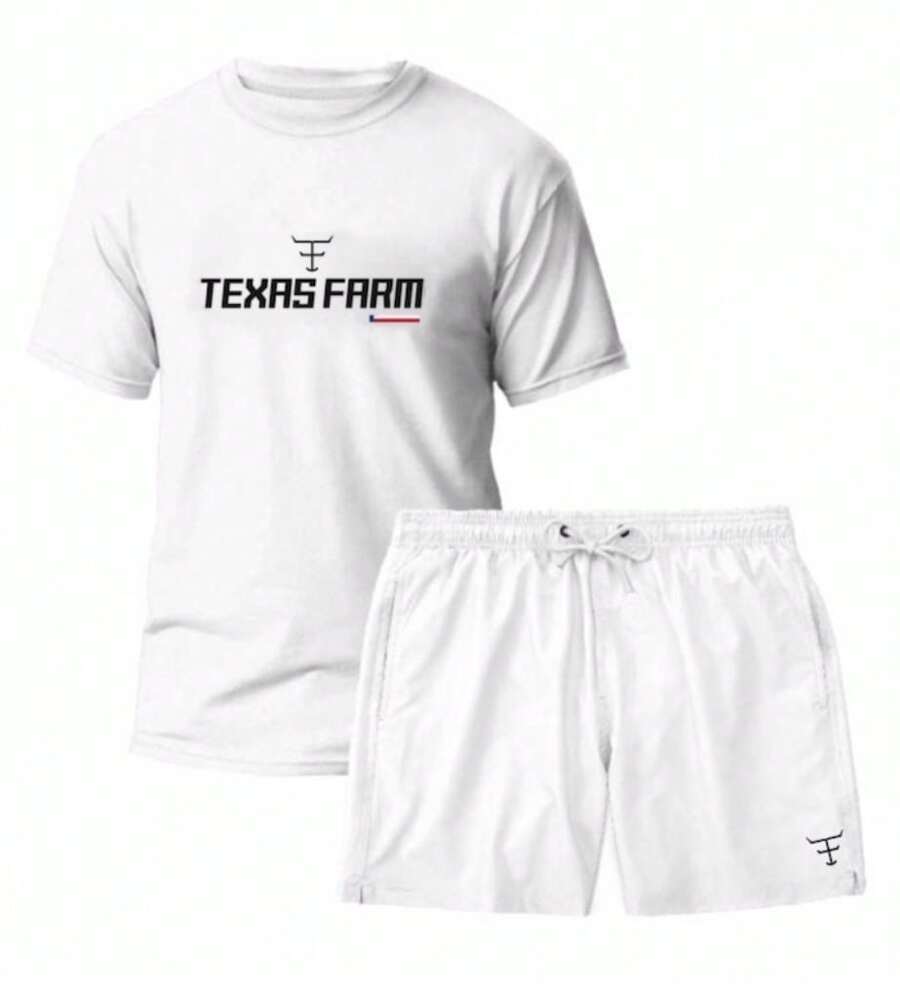 Cotton T-Shirt Texas TXC Country + Short Tactel Men's - White - View 1