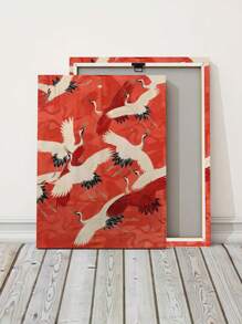 1 Pieza Pinturas De Lienzo De Imágenes De Animales, Arte De Pared De Grulla Coronada Roja, Impresión De Póster Japonés, Arte De Grulla Roja, Pintura De Pared Roja, Decoración De Pared Para Sala De Estar, Dormitorio, Oficina, Restaurante, Club, Tienda, Decoración Del Hogar, Regalo Creativo, Sin Marco