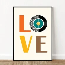 FajerminArt 1 张中世纪简约乙烯基专辑音乐海报，适用于客厅和卧室装饰，无框架 - 彩色 - 查看 13