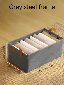 1 Stück grüne, khakifarbene und graue faltbare Kleidersaufbewahrungsbox für den Hausgebrauch, Kosmetik-Aufbewahrungsbox mit Stahlrahmen-Upgrade. Praktisch, einfach, schmutzabweisend, geeignet für Haushaltsorganisation