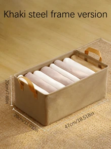 1 Stück grüne, khakifarbene und graue faltbare Kleidersaufbewahrungsbox für den Hausgebrauch, Kosmetik-Aufbewahrungsbox mit Stahlrahmen-Upgrade. Praktisch, einfach, schmutzabweisend, geeignet für Haushaltsorganisation