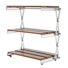 YIYIBYUS Camping Foldable Storage Rack 3-Tier Natural Wood Desktop Organizing Rack 13*6.9*13 In W/ Carry Bag