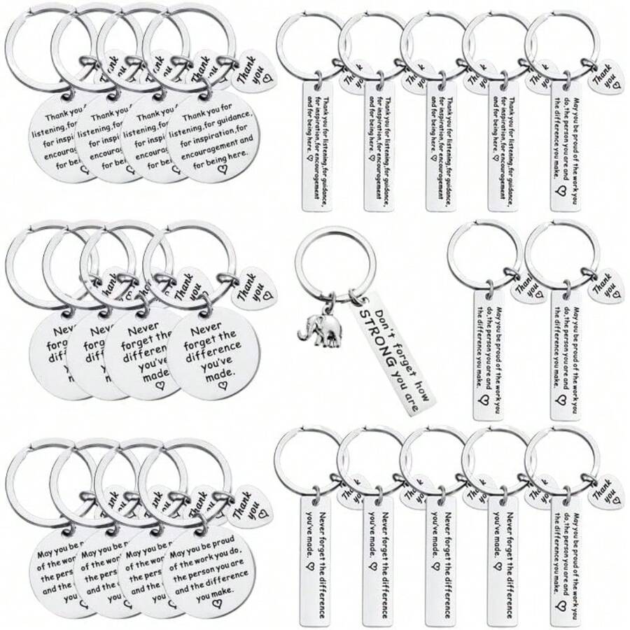 25 Pcs Thank You Gifts Keychain Appreciation Gifts Keychain For