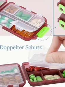 3 Packungen / 1 Packung tragbare Pillendose - ultraportabler wöchentlicher Reise-Pillenorganizer mit automatischem Spender und mehreren Fächern für Pillen, Vitamine und Fischöl - perfekt für Handtasche oder Tasche, kompakter und robuster Medizinbehälter