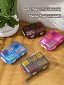 3 Packungen / 1 Packung tragbare Pillendose - ultraportabler wöchentlicher Reise-Pillenorganizer mit automatischem Spender und mehreren Fächern für Pillen, Vitamine und Fischöl - perfekt für Handtasche oder Tasche, kompakter und robuster Medizinbehälter