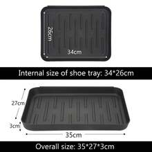 Jiubiaz Vassoio di alimentazione per animali domestici in plastica Vassoio per tappetino per protezione del pavimento Vassoio antigoccia per scarpe per interni ed esterni Vassoio per bagagliaio per fango 2 pezzi