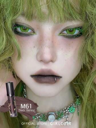 GIRLCULT 四大发明系列爱之细语哑光唇彩 #M61 Black Behind|创新哑光至闪亮配方|奶油般天鹅绒般的质地|柔软哑光唇膏，轻盈液体唇膏|持久全面覆盖，礼物