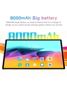 Qetupa Android 14 平板电脑，10.1 英寸 R16 平板电脑，配备 1280x800 IPS 屏幕、8GB RAM+128GB ROM、A523 2.0GHZ 八核处理器、5MP 前置摄像头和 13MP 后置摄像头、8000mAh 大电池、BT 5.0 和 802.11ax WiFi 6、SD 卡、GPS、FM - 查看 8