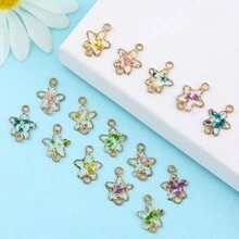 5/10 chiếc Mặt dây chuyền hình ngũ giác tinh dầu hoa khô tự làm Vòng tay, vòng cổ, móc chìa khóa trang sức phong cách mộc mạc quyến rũ - Nhiều màu - Xem 1