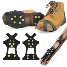 1/2 pièce(s) Crampons d'escalade à 10 dents, antidérapants, Crampons d'alpinisme unisexes pour bottes, Crampons à neige pour marche et randonnée