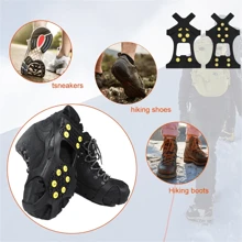 1/2 pièce(s) Crampons d'escalade à 10 dents, antidérapants, Crampons d'alpinisme unisexes pour bottes, Crampons à neige pour marche et randonnée