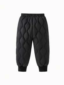 mini bala 男童女童长裤时尚舒适休闲裤 - 黑色 - 查看 5