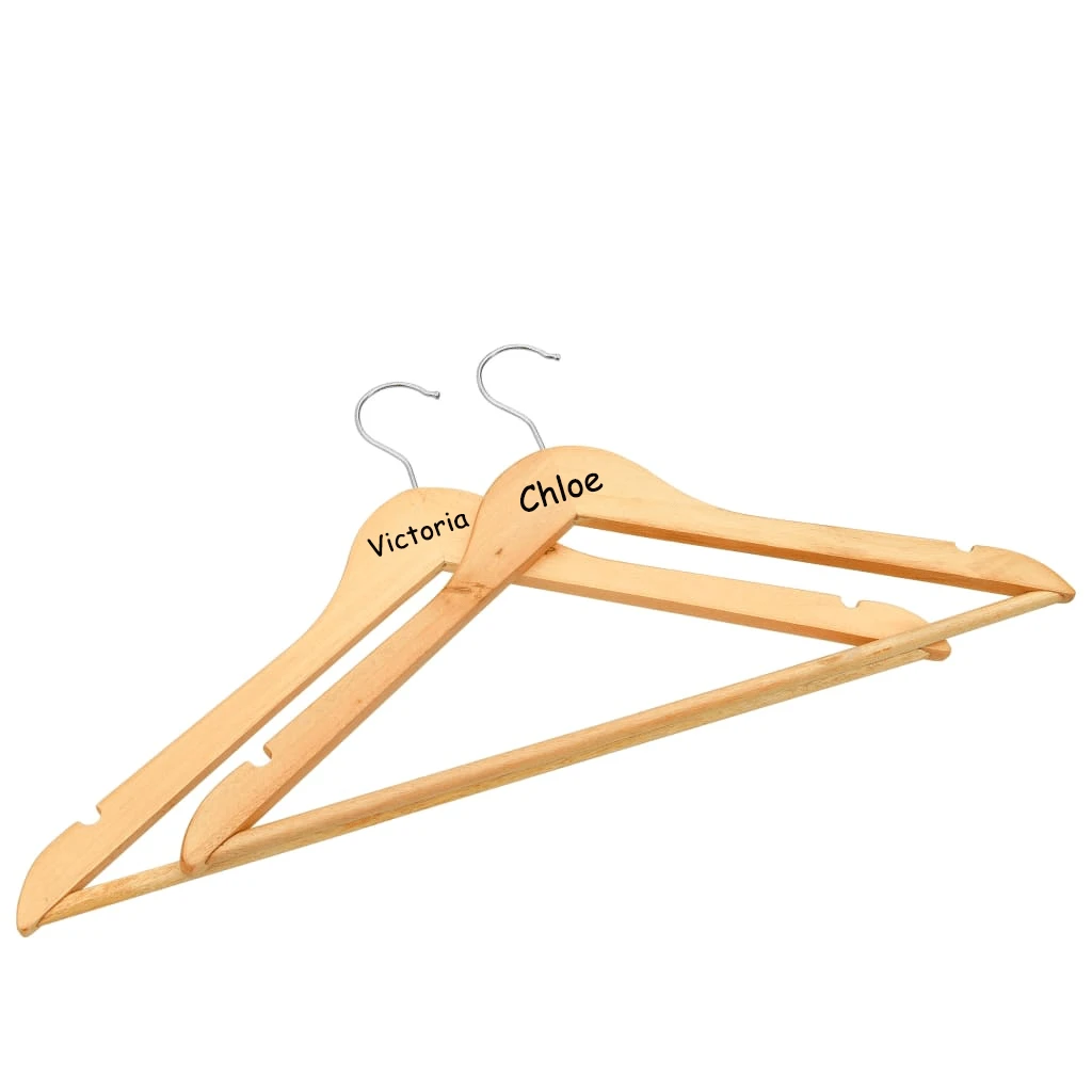 [Custom] SlipResistant Wooden Clothes Hanger With Grooved Surface, Can
